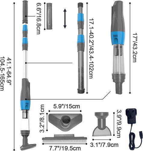 UŻYWANE Odkurzacz do basenu PoolyPoly 3w1 elektryczny rączka niebieski na Arena.pl
