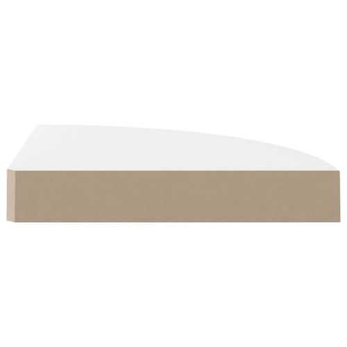 Narożne półki ścienne, 2 szt., połysk, białe, 25x25x3,8 cm, MDF na Arena.pl