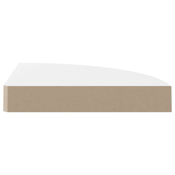 Narożne półki ścienne, 2 szt., połysk, białe, 25x25x3,8 cm, MDF zdjęcie 6