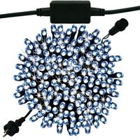 LAMPKI CHOINKOWE 500 LED FLASH BIAŁE ZIMNE GRUBY KABEL STAŁE ŚWIATŁO ZEW.