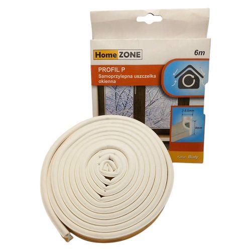 Uszczelka do Okien Samoprzylepna 6m Profil P Biała na Arena.pl