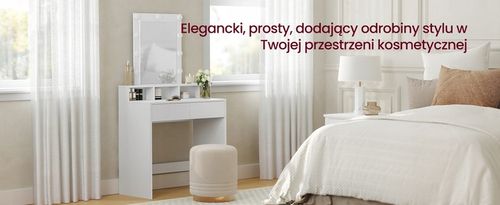 Toaletka z lustrem i oświetleniem led biała nowoczesna na Arena.pl