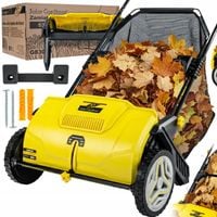 Zbieracz do LIŚCI TRAWY 53 cm ręczny KOSZ 100L ZAMIATARKA REG WYSOKOŚCI
