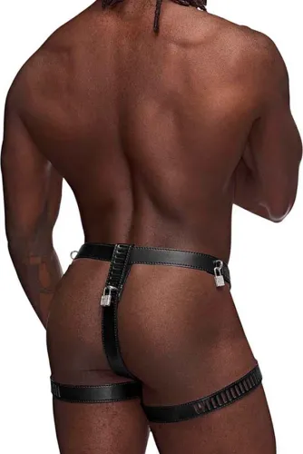 male power scorpio stringi z imitacji skory z regulacją i zamkiem na Arena.pl