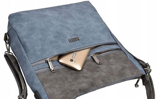 COVERI TOREBKA damska WOREK PLECAK A4 kieszonki 2 W 1 niebieski SZARY na Arena.pl