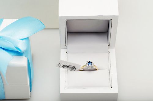 pierścionek z szafirem i diamentami dowolne złoto 585 żółte 18 na Arena.pl