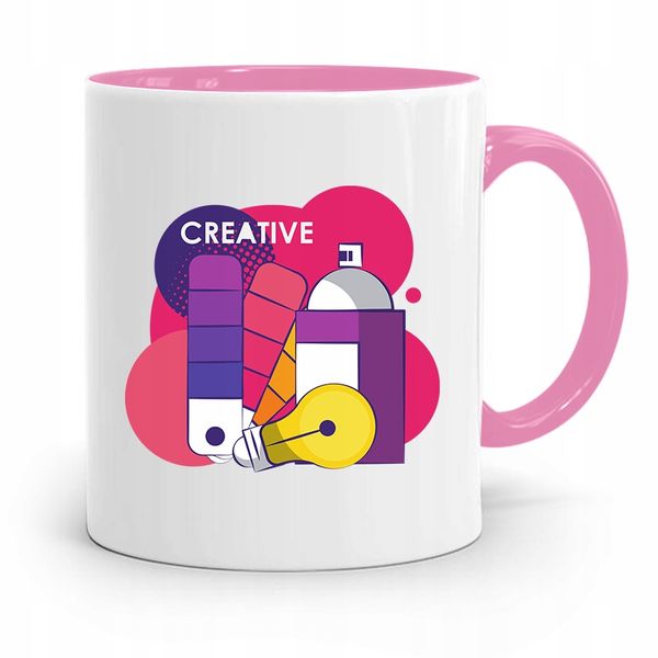 Kubek Różowy Dla Najlepszego Grafika Creative Z Nadrukiem Ze Zdjęciem zdjęcie 1