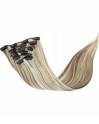 DOCZEPIANE WŁOSY Jak Naturalne Clip In Dopinki Proste Długie 6 Taśm 60cm na Arena.pl