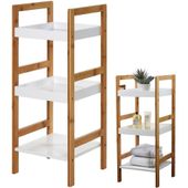 Regał Łazienkowy Bambusowy 3-poziomowy Piętrowy Półka na Kosmetyki Ręczniki