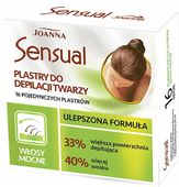 JOANNA SENSUAL PLASTRY DO DEPILACJI TWARZY Z WOSKIEM WŁOSY MOCNE 16 SZT