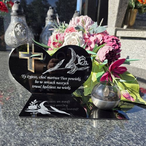 SOLARNY ZNICZ Led Statuetka NA CMENTARZ GRÓB DUŻA Lampka Led z Grawerem na Arena.pl