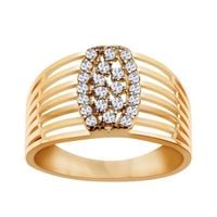 złoty pierścionek z cyrkoniami szeroki 333