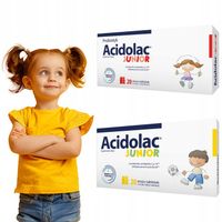 ACIDOLAC JUNIOR MISIO-TABLETKI O SMAKU CZEKOLADY + TRUSKAWKOWY 20SZT