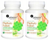 Aliness Kwas foliowy 600 µg Ciąża Folian 2x100kaps Tworzenie krwi Zmęczenie