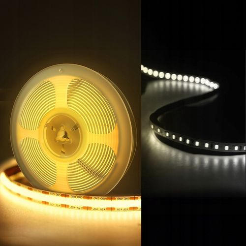 Zestaw Taśma LED Neon COB 24V 5m 3000K BIAŁA CIEPŁA ZASILACZ 60W PILOT na Arena.pl