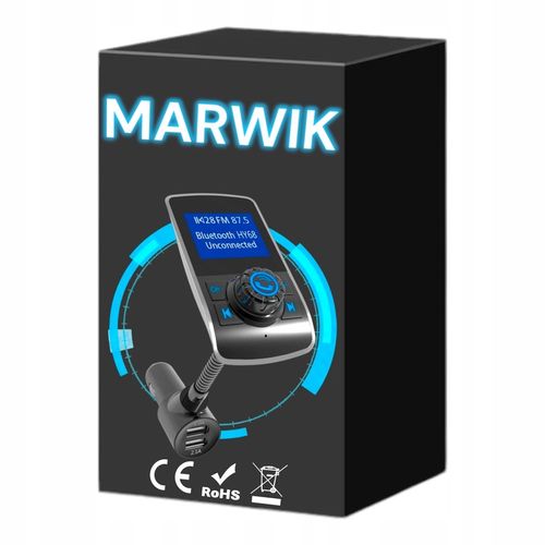 TRANSMITER BLUETOOTH FM SAMOCHODOWY ZESTAW GŁOŚNOMÓWIĄCY NA AUX 2x USB HY68 na Arena.pl