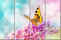 120CM 80 OBRAZ 4 ELEM MOTYL KWIATKACH ŚCIENNY