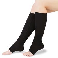 Podkolanówki uciskowe zapinane na zamek błyskawiczny L/XL 2 sztuki czarne