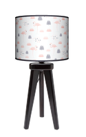 Lampa stołowa - nocna trójnóg drewniana mała - Flamingi