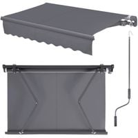 Markiza tarasowa szara 400x250cm pergola na ścianę żagiel przyścienna