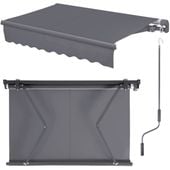 Markiza tarasowa szara 400x250cm pergola na ścianę żagiel przyścienna