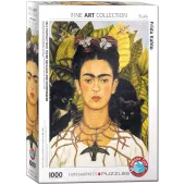 Puzzle 1000 elementów. Autoportret z kolibrem, Frida Kahlo