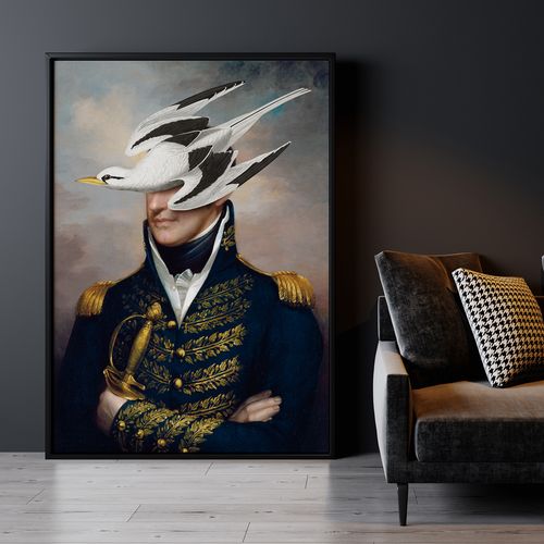 Plakat pop art portret generał ptak 40x50 cm w czarnej ramie na Arena.pl