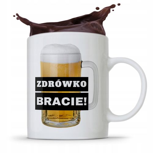Kubek Prezent Dla Brata Zdrówko Bracie! Prezent Z Nadrukiem Ze Zdjęciem na Arena.pl