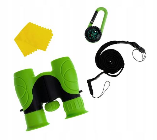 LORNETKA DLA DZIECI 8X21 OPTYKA ZOOM DZIEŃ I NOC LUPA KOMPAS + ETUI ZESTAW na Arena.pl