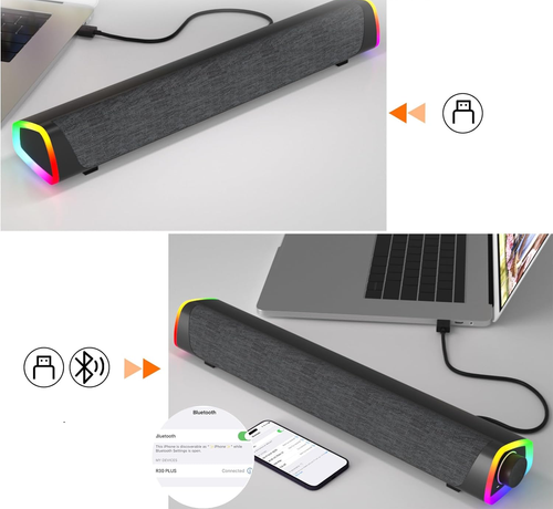 SoundFlow Głośnik USB RGB Bluetooth Komputerowy R30 Stereo na Arena.pl
