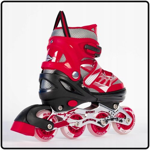 ROLKI REGULOWANE DLA DZIECI CHŁOPCA 38-41 CZARNO CZERWONE DZIECIĘCE na Arena.pl