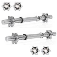 Gryf krótki 40 cm do hantli z zaciskami zestaw 2 szt. gwintowane, śr. 28 mm stal chromowana