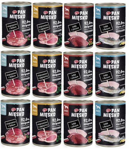 Karma dla psa Pan Mięsko 12 x 400g Mix Smaków york buldog maltańczyk na Arena.pl