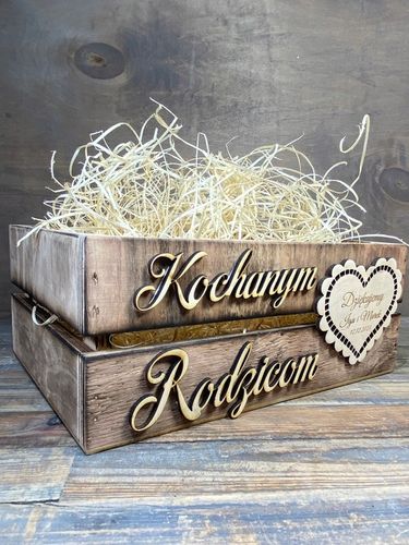 SKRZYNKA DREWNIANA PODZIĘKOWANIE DLA GOŚCI WESELNYCH RODZICÓW CHRZESTNYCH na Arena.pl