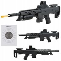 KARABIN LASER PISTOLET BROŃ ASG NA KULKI TŁUMIK