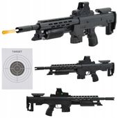 KARABIN LASER PISTOLET BROŃ ASG NA KULKI TŁUMIK