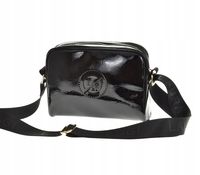 Laura Biaggi - torebka listonoszka czarny lakier KB77