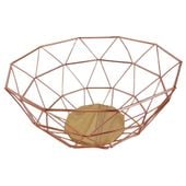 druciany kosz z drewnianą podstawą 30,2x15x28,7cm