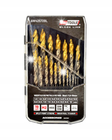 WIERTŁO DO METALU M2 HSS-TiN zestaw 19 szt. 1.5-10 mm BLACK LINE AWTOOLS