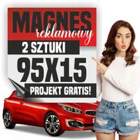 Reklama magnetyczna magnes reklamowy na auto firmowe 95x15 cm - 2 szt