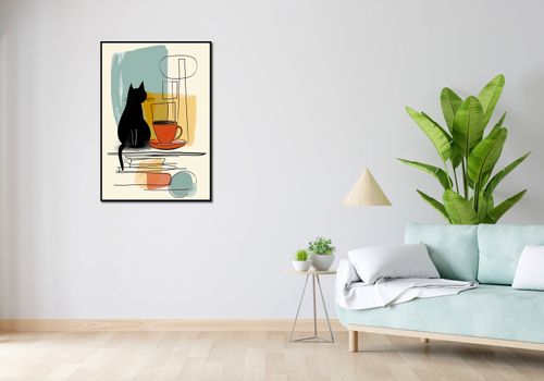 Plakat 68x98cm Kot i Kawa na Arena.pl