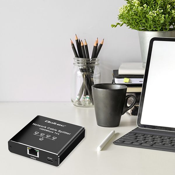 Qoltec Splitter Ethernet 1x4 RJ45 1000Mb/s USB-C zdjęcie 4