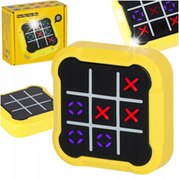 Kółko krzyżyk gra elektroniczna logiczna tic tac toe konsola przenośna żółt
