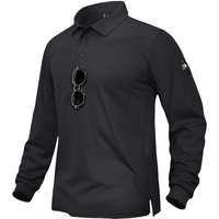 Koszulka polo męska długi rękaw taktyczna czarna szybkoschnąca 3XL UV