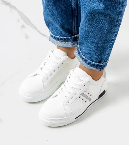 Białe sneakersy z ćwiekami Luus 40 na Arena.pl
