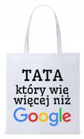 Dla Taty Tatusia Prezent Torba Eco Biała Shopper Z Nadrukiem Ze Zdjęciem