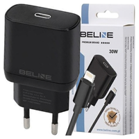 beline ład. siec. 1x usb-c 30w + kabellightning czarna /black pd 3.0