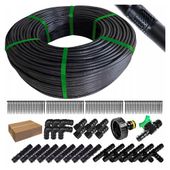 LINIA KROPLUJĄCA nawadnianie kropelkowe ogrodu 100 m 92 ele WĄŻ KROPLUJĄCY