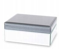 2 x 2 x SZKATUŁKA NA BIŻUTERIĘ SZKLANA DEKORACYJNA 144817 8x19x15cm SZARA S