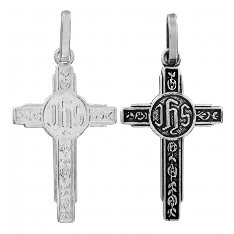 SREBRNY KRZYŻ Z CHRYSTOGRAMEM SREBRO PRÓBY 925 zdjęcie 1